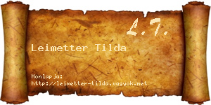Leimetter Tilda névjegykártya